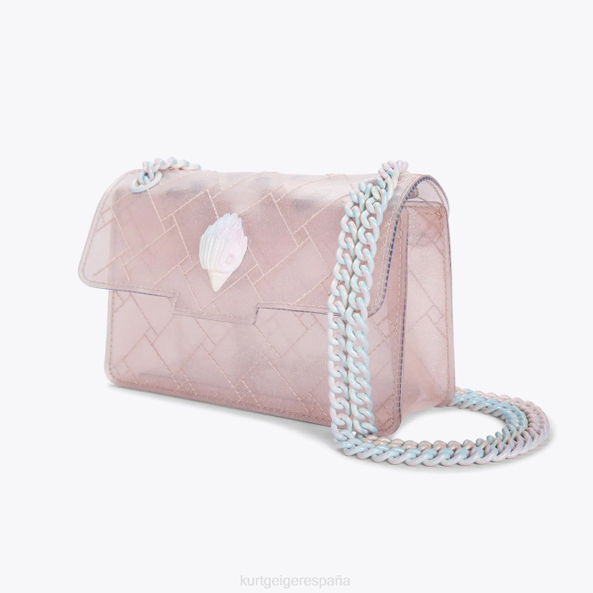 Kurt Geiger mujer londres brillo mini kensington 2LPR66 | bolsas Rosa palido